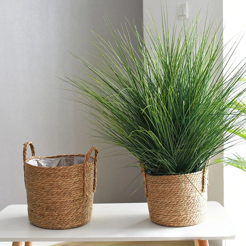 1PC Nordic Handmade Straw Woven Flower Pot Planter