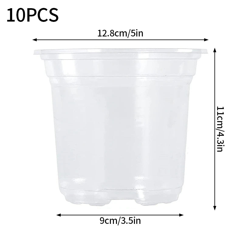 10/30pcs Clear Nursery Pots Home Garden Round Planter Pot Transparent Orchid Nursery Cup Planter Container Flower Starting Pots