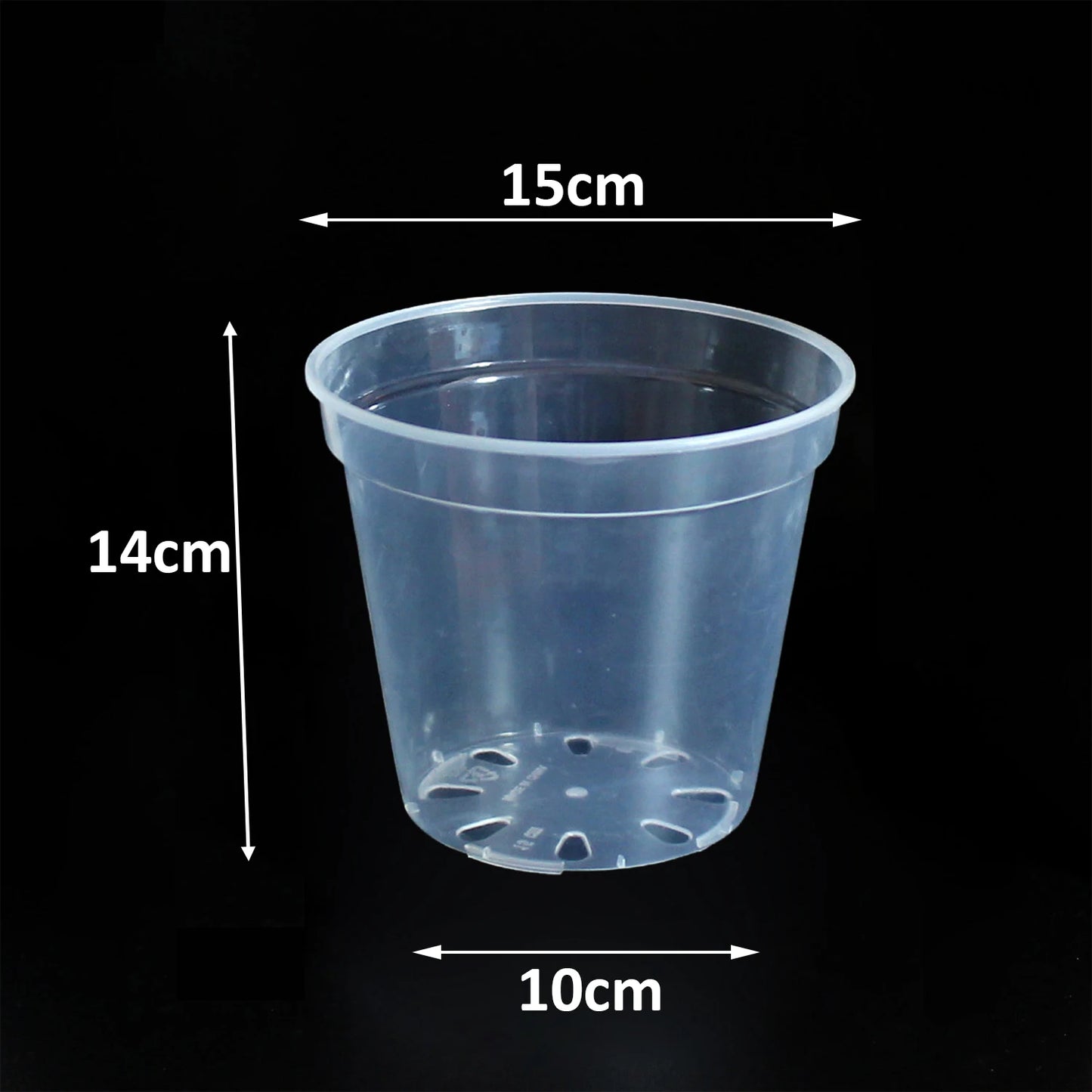 5Pcs 6/7.6/10/13/15cm Clear Round Nursery Pot