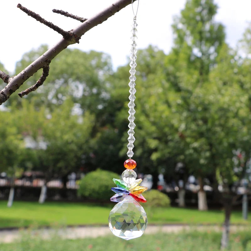 Crystal Ball Prism Chakra Suncatcher Rainbow Maker Crystal Ball Pendant Window Hanging Ornament Home Garden Wedding Decoration