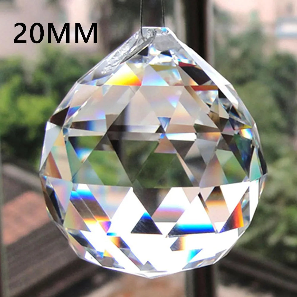 20/30/40/50MM Clear Crystal Feng Shui Lamp Ball Prism Rainbow Sun Catcher Wedding Decor Home Wedding Party Decoration Ornament