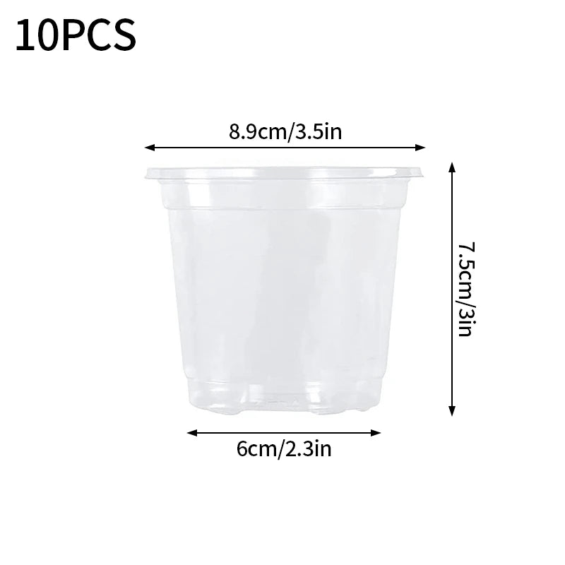 10/30pcs Clear Nursery Pots Home Garden Round Planter Pot Transparent Orchid Nursery Cup Planter Container Flower Starting Pots