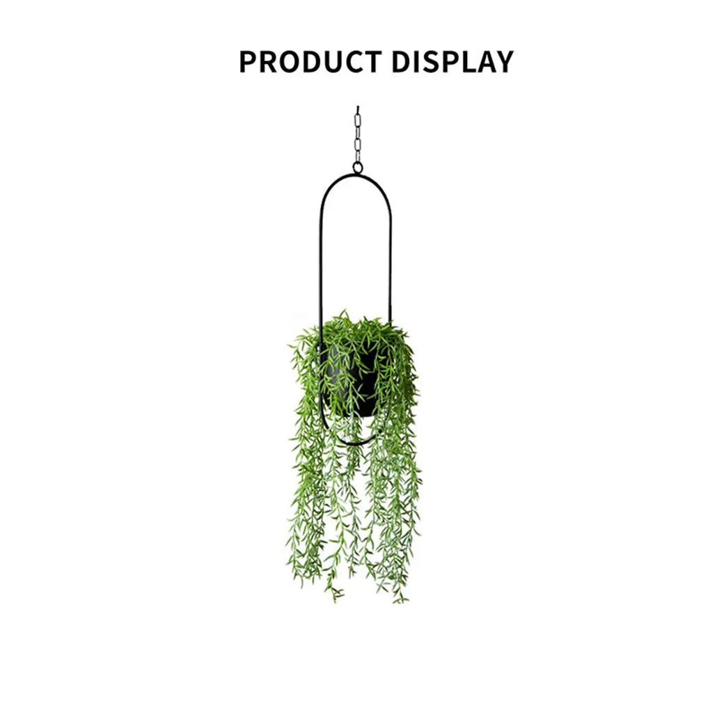 Nordic Metal Hanging Chain Flower Basket Plant Hanging Planter Garden Pot Flower Vase Holder Home Balcony Decoration