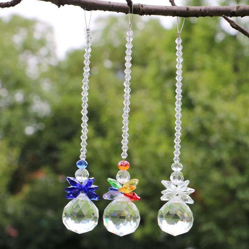 Crystal Ball Prism Chakra Suncatcher Rainbow Maker Crystal Ball Pendant Window Hanging Ornament Home Garden Wedding Decoration