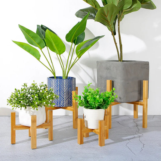 Bandejas para macetas de madera pequeñas y duraderas, soporte para macetas, soporte para bonsáis independiente y resistente, soporte para plantas de exhibición para interiores y jardines del hogar