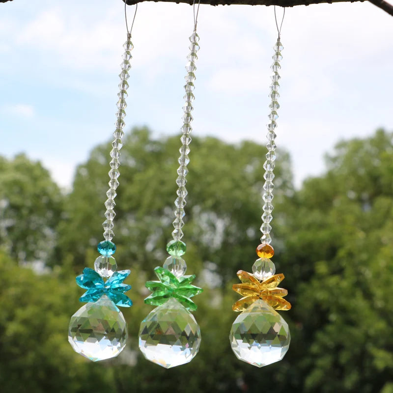 Crystal Ball Prism Chakra Suncatcher Rainbow Maker Crystal Ball Pendant Window Hanging Ornament Home Garden Wedding Decoration