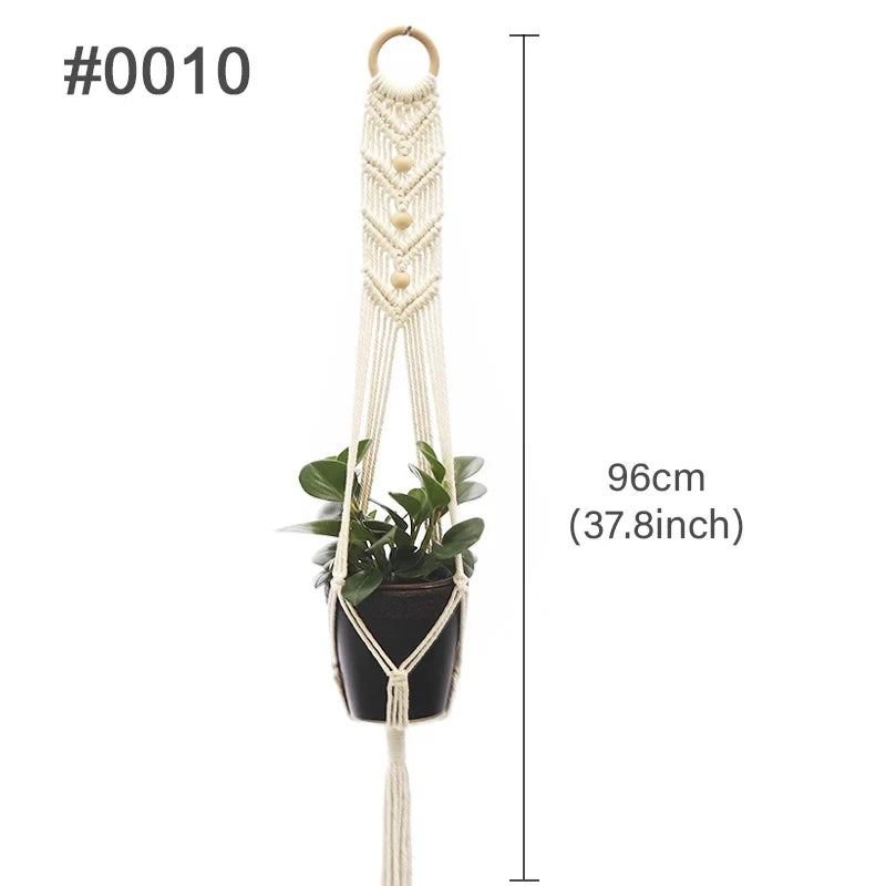 Hanging Plant Handmade Macrame Plant Hanger Flower Pot Planter Hanger Wall Decor Courtyard Garden Hanging Planter Hanging Basket