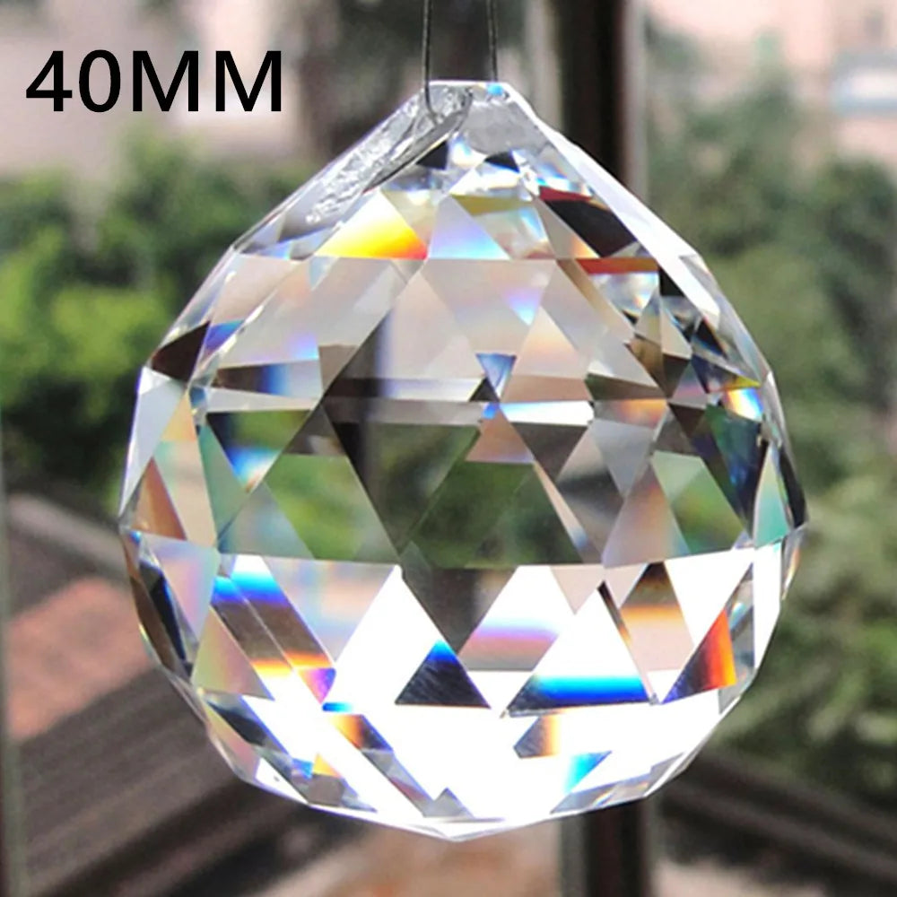 20/30/40/50MM Clear Crystal Feng Shui Lamp Ball Prism Rainbow Sun Catcher Wedding Decor Home Wedding Party Decoration Ornament