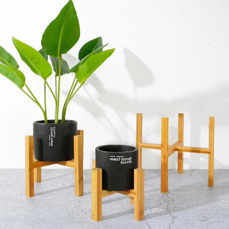 Bandejas para macetas de madera pequeñas y duraderas, soporte para macetas, soporte para bonsáis independiente y resistente, soporte para plantas de exhibición para interiores y jardines del hogar