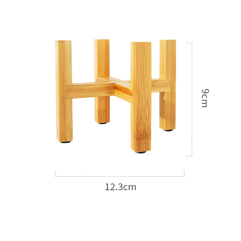 Bandejas para macetas de madera pequeñas y duraderas, soporte para macetas, soporte para bonsáis independiente y resistente, soporte para plantas de exhibición para interiores y jardines del hogar