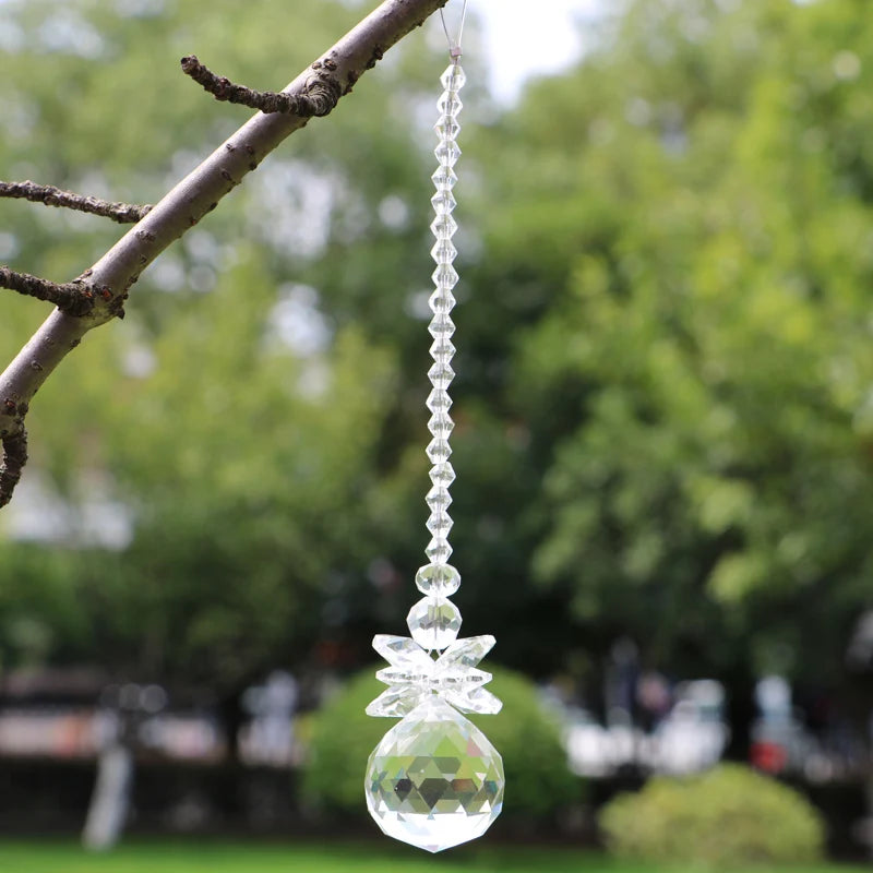 Crystal Ball Prism Chakra Suncatcher Rainbow Maker Crystal Ball Pendant Window Hanging Ornament Home Garden Wedding Decoration